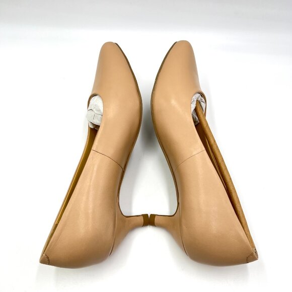 Trotters Womens Size 6.5 Beige‎ Nude Tan Leather Kitten Heels Pumps Shoes - Picture 8 of 14
